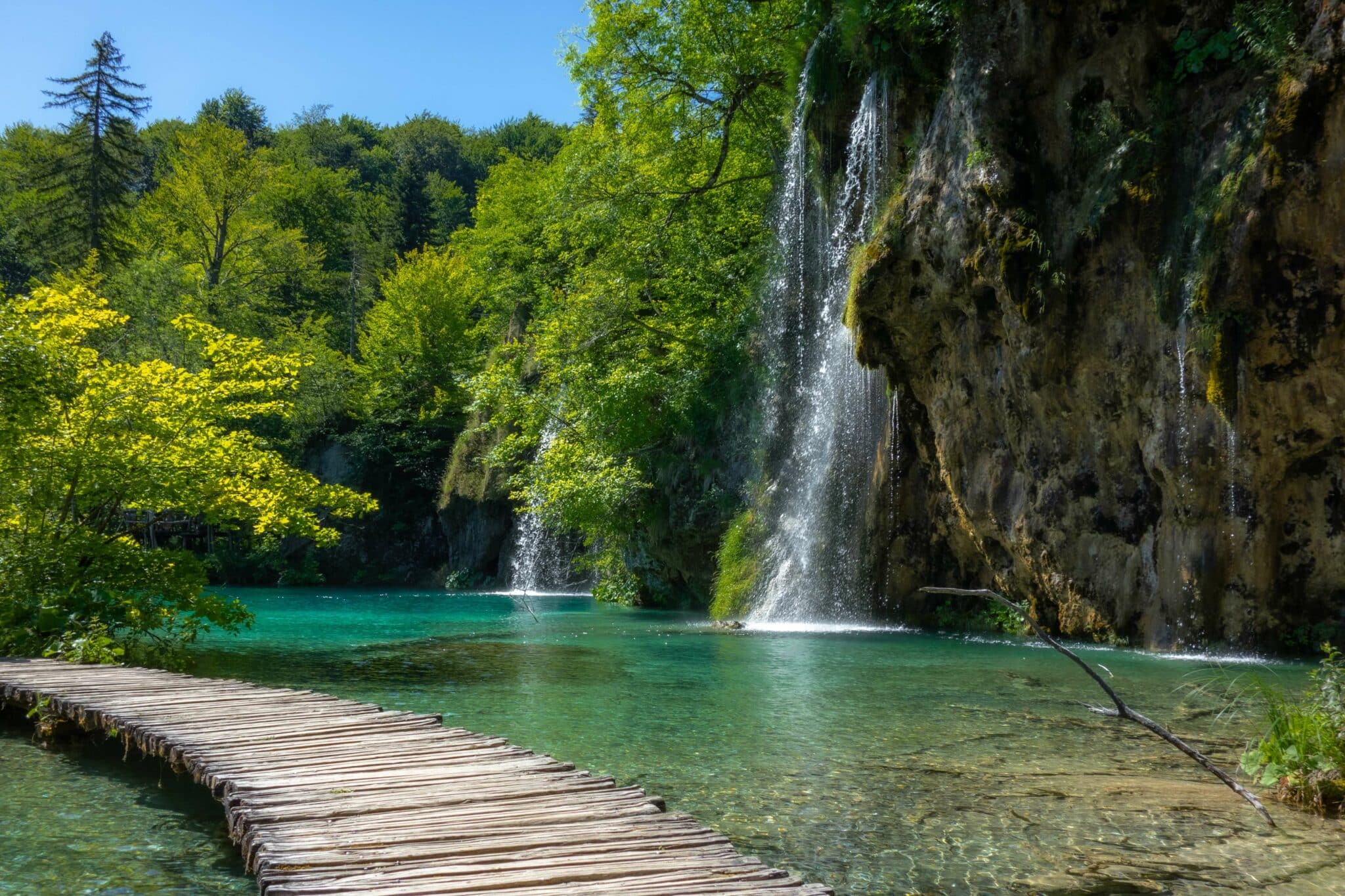 Die Plitvicer Seen an einem schönen Tag